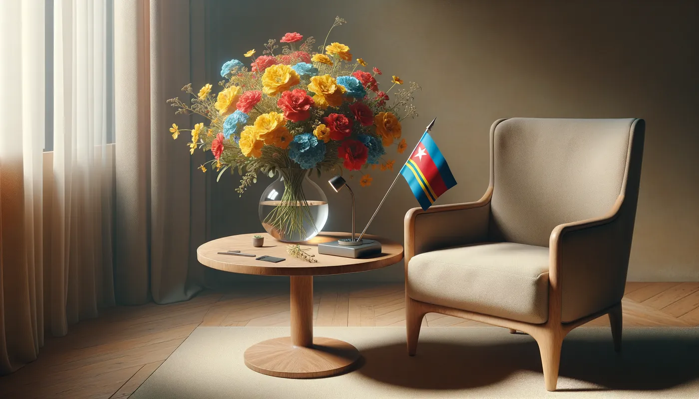Skicka blommor till Aruba - blombukett inspirerad av Arubas flaggfärger