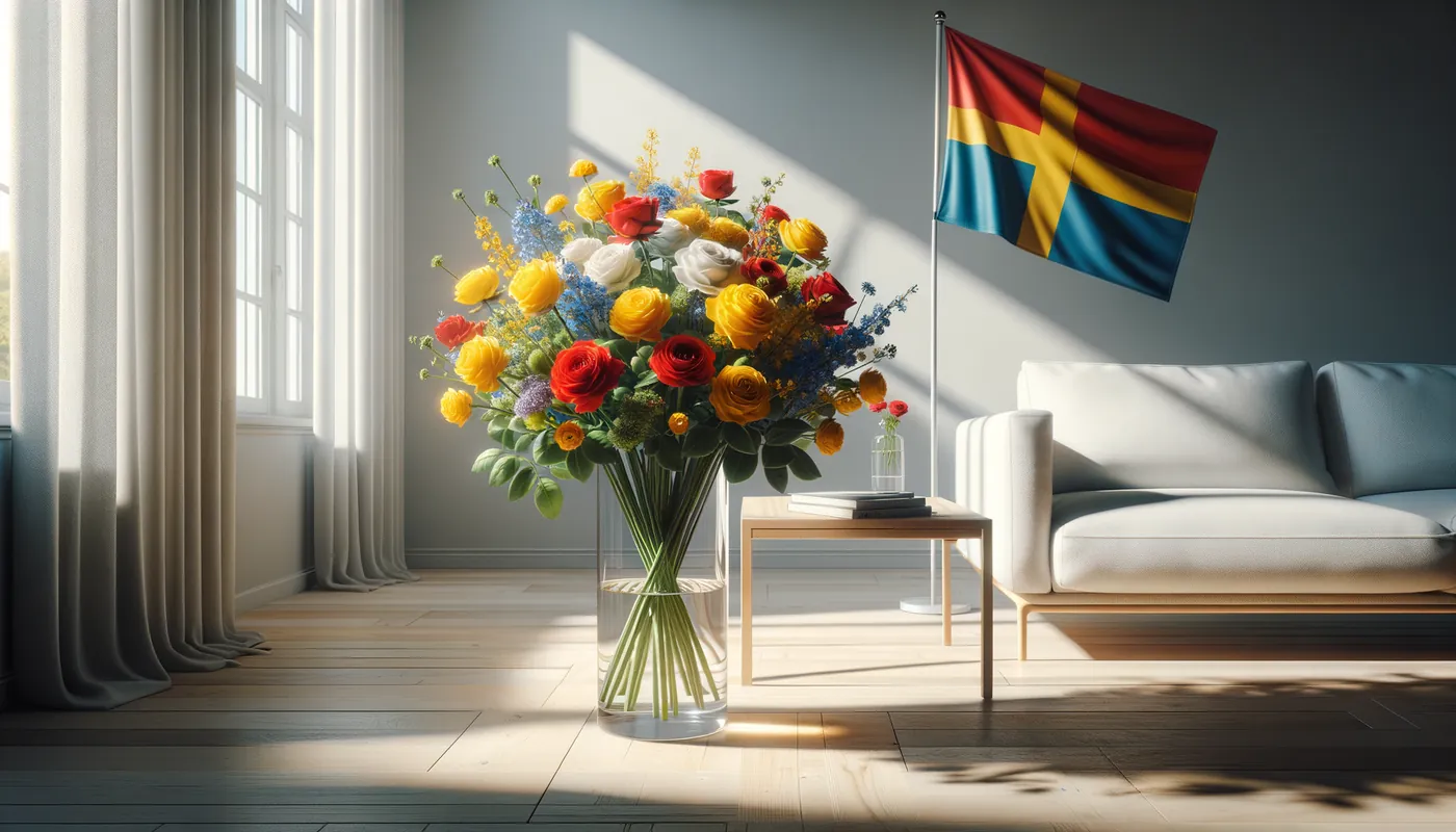Skicka blommor till Elfenbenskusten - blombukett inspirerad av Elfenbenskustens flaggfärger