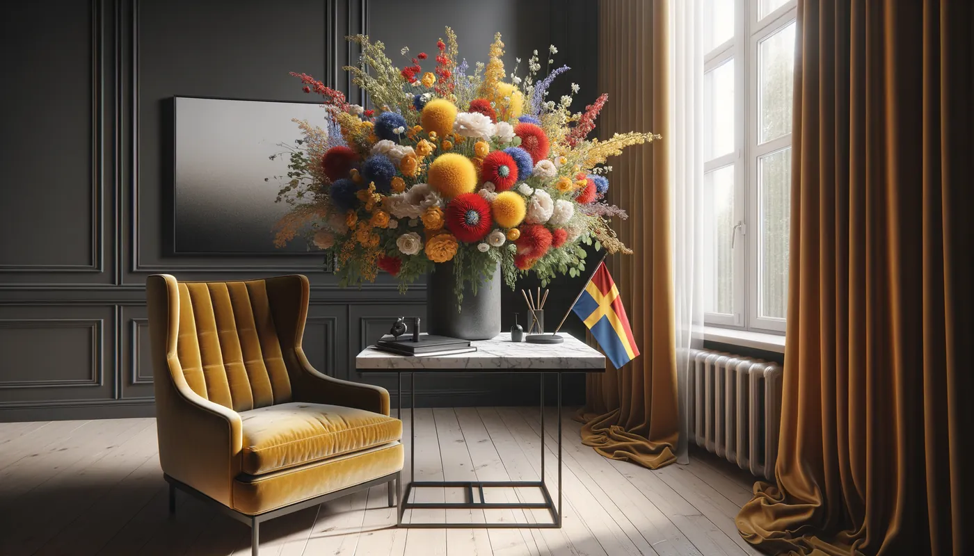 Skicka blommor till Filippinerna - blombukett inspirerad av Filippinernas flaggfärger