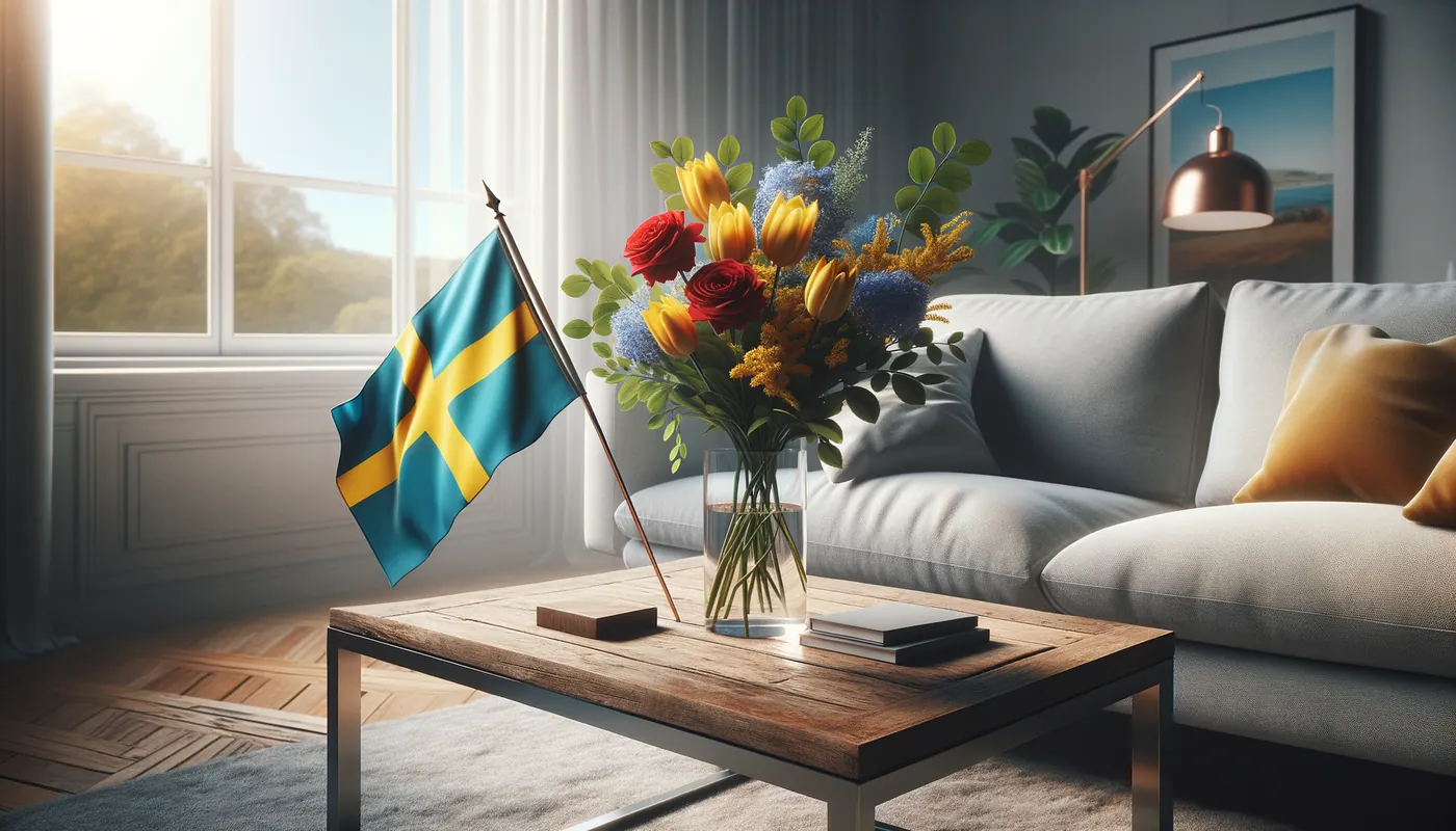 Skicka blommor till Kap Verde - blombukett inspirerad av Kap Verdes flaggfärger