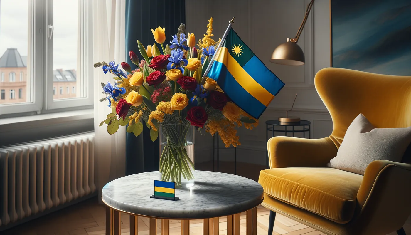 Skicka blommor till Mauretanien - blombukett inspirerad av Mauretaniens flaggfärger