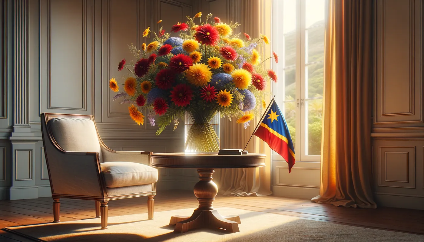 Skicka blommor till Montserrat - blombukett inspirerad av Montserrats flaggfärger