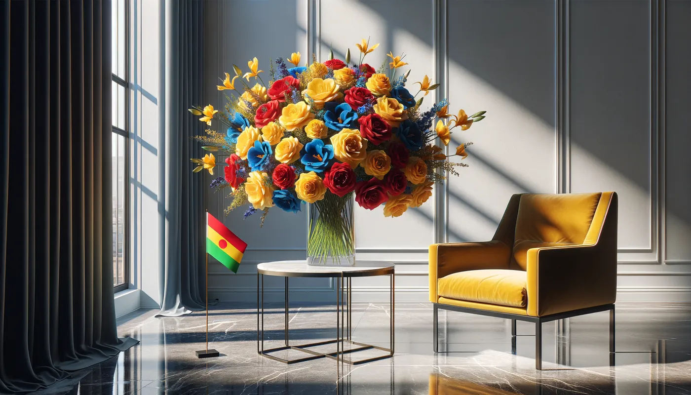 Skicka blommor till Niger - blombukett inspirerad av Nigers flaggfärger
