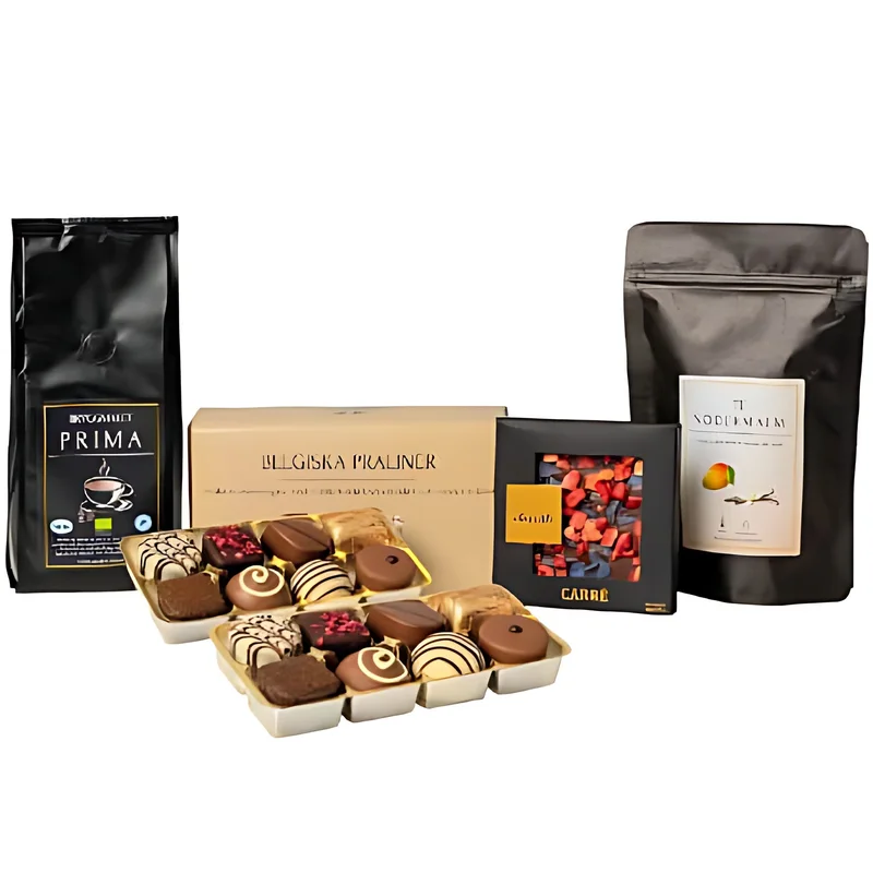 Chokladbud - praliner, choklad och kaffe levererat med bud