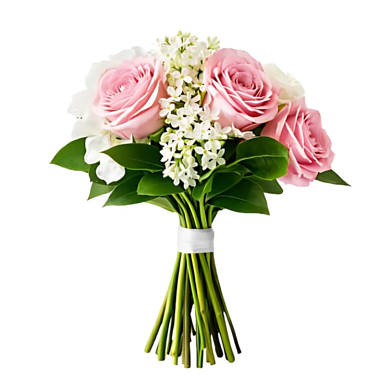 Bukett med rosa rosor - skicka blommor till Varnhem