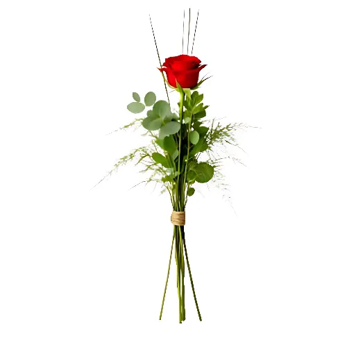 Rosbukett 1 st röd ros